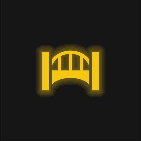 Bridge yellow glowing neon icon
