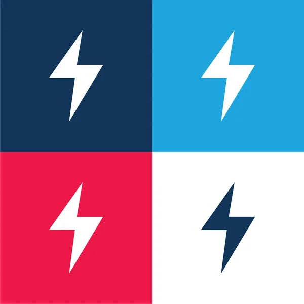 Bolt Blue Red Four Color Minimum Icon Set — 图库矢量图片