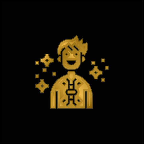 Позолоченная икона антител или вектор логотипа