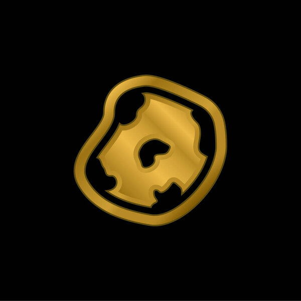 Asteroid gold plated metalic icon or logo vector