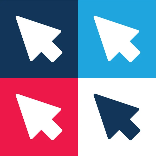 Arrow Blue Red Four Color Minimal Icon Set — Stock Vector