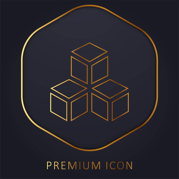 3d golden line premium logo or icon