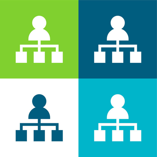 Плоский четырехцветный минимальный набор иконок