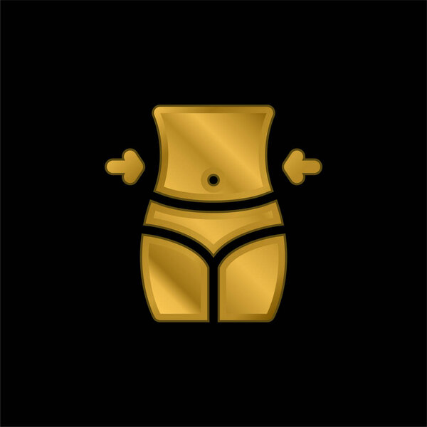 Belly gold plated metalic icon or logo vector