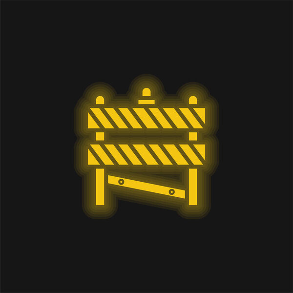 Barrier yellow glowing neon icon