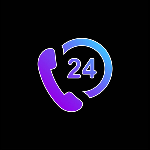 24 часа Поддержка синего вектора градиента