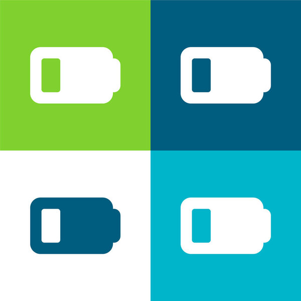 Battery Status Flat four color minimal icon set