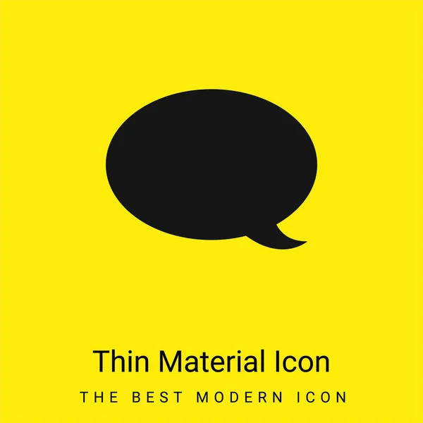 Black Speech Bubble Minimal Bright Yellow Material Icon — Stock Vector
