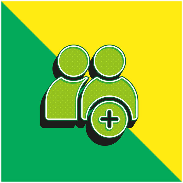 Добавить зеленый и желтый современный трехмерный векторный логотип