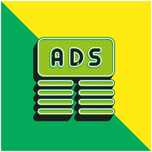 Banner Green and yellow modern 3d vector icon logo