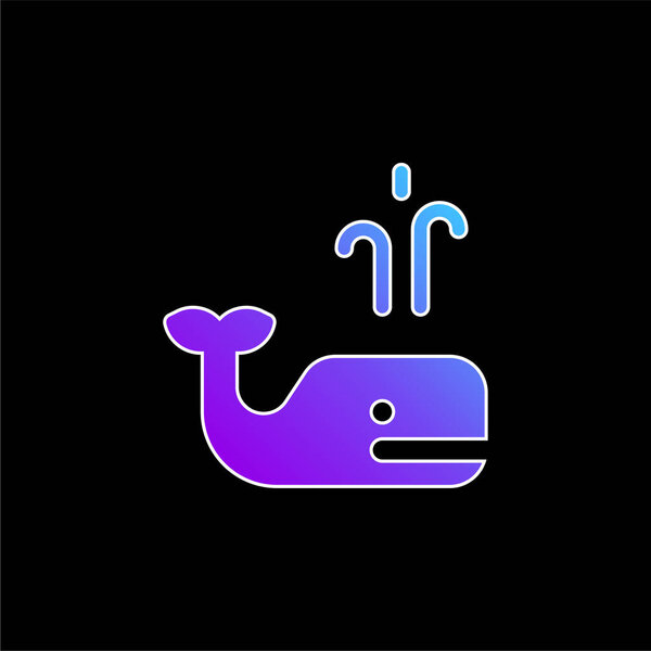 Blue Whale blue gradient vector icon