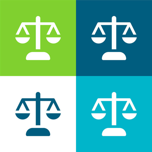 Balance Flat four color minimal icon set