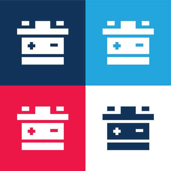 Батарея синий и красный четыре цвета минимальный набор значков