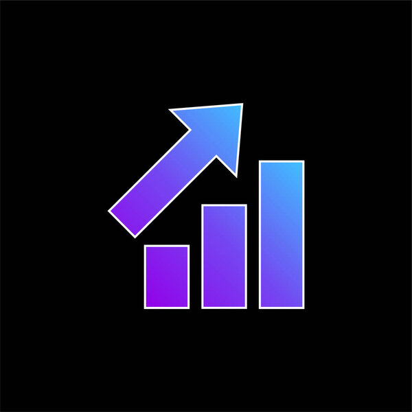 Bars Graphic With Ascendant Arrow blue gradient vector icon