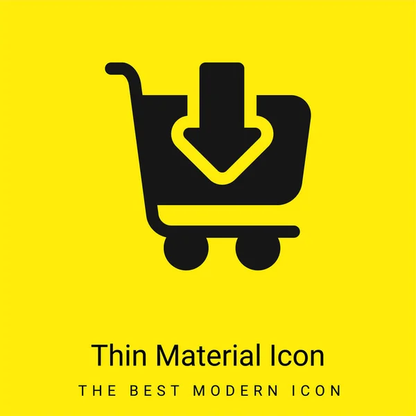 Añadir Carrito Icono Material Amarillo Brillante Mínimo — Archivo Imágenes Vectoriales