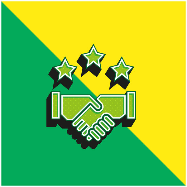Agreement Green and yellow modern 3d vector icon logo