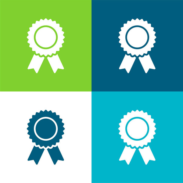 Badge Flat four color minimal icon set