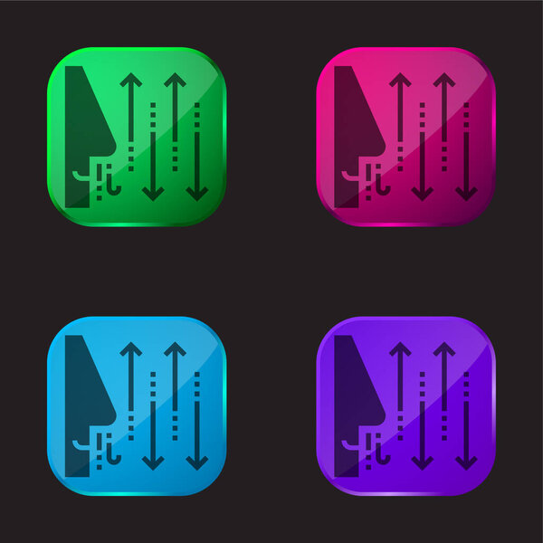 Breathing four color glass button icon