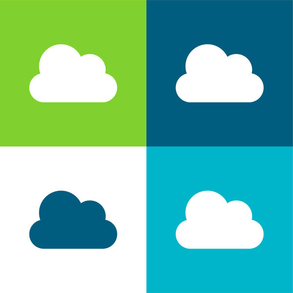 Big Cloud Flat four color minimal icon set