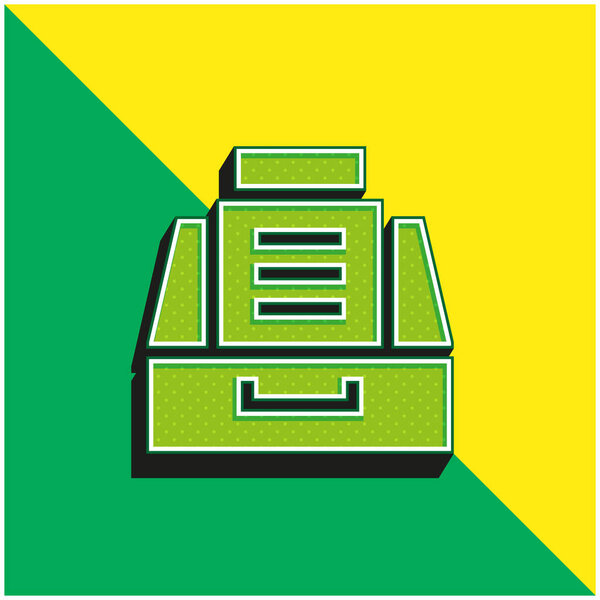 Archive Green and yellow modern 3d vector icon logo