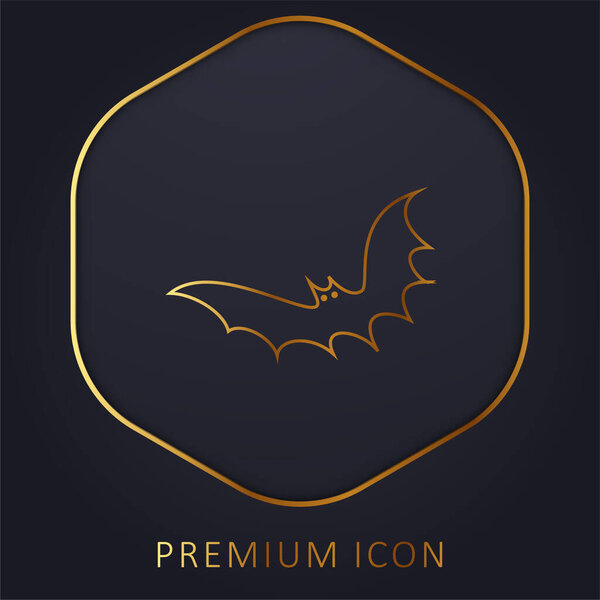 Bat golden line premium logo or icon