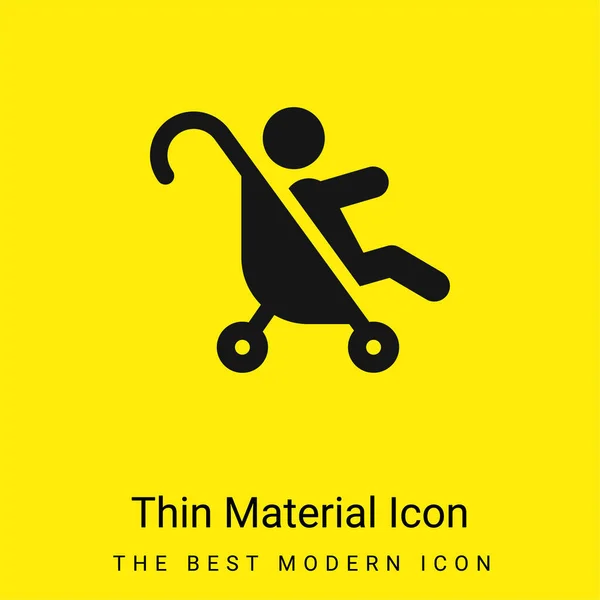 Baby Stroller Mínimo Icono Material Amarillo Brillante — Archivo Imágenes Vectoriales