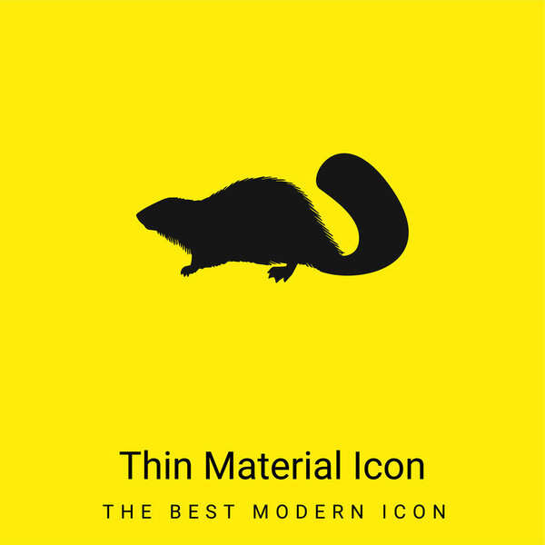 Форма животного Бобра минимальная ярко-жёлтая икона материала