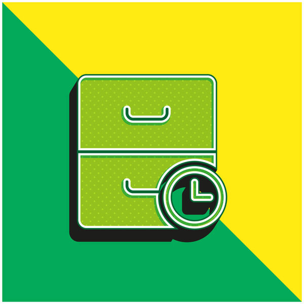 Архив Зеленый и желтый современный 3D логотип векторной иконки
