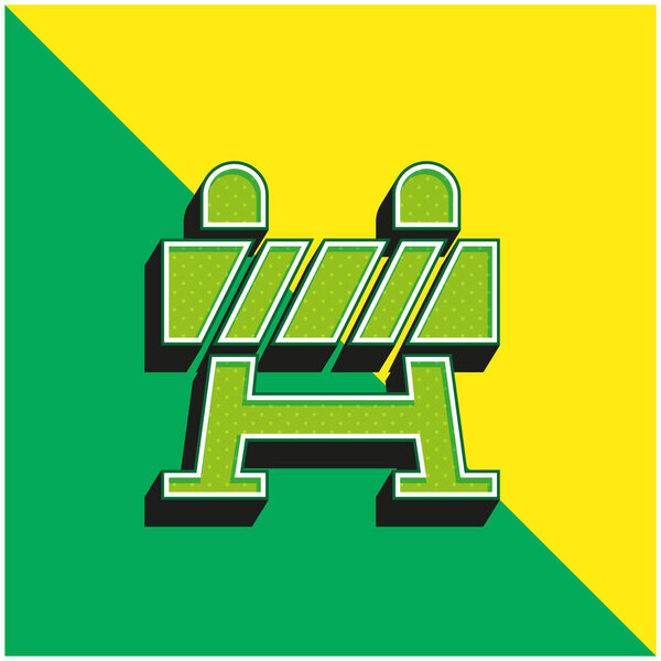 Barrier Green and yellow modern 3d vector icon logo