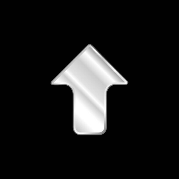 Arrow Pointing Upwards silver plated metallic icon