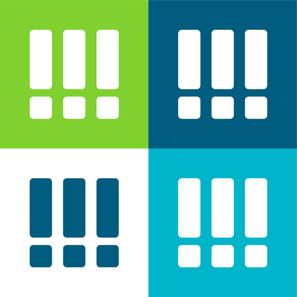 Бары Плоские четыре цвета минимальный набор значков