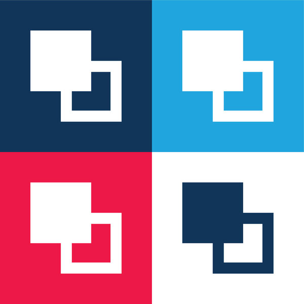 Background blue and red four color minimal icon set