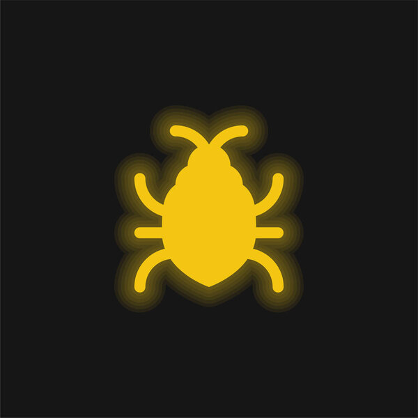 Big Bug yellow glowing neon icon