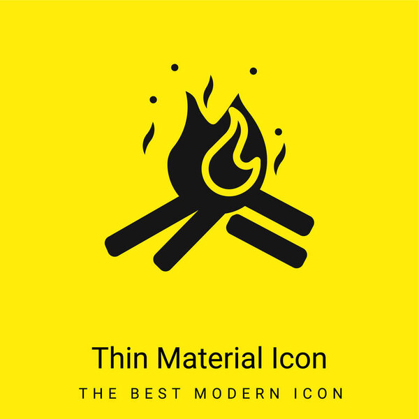 Bonfire minimal bright yellow material icon