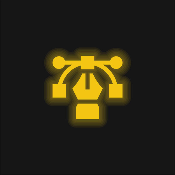 Желтый светящийся неоновый значок