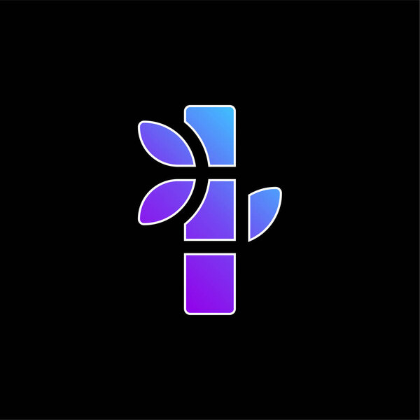 Bamboo blue gradient vector icon