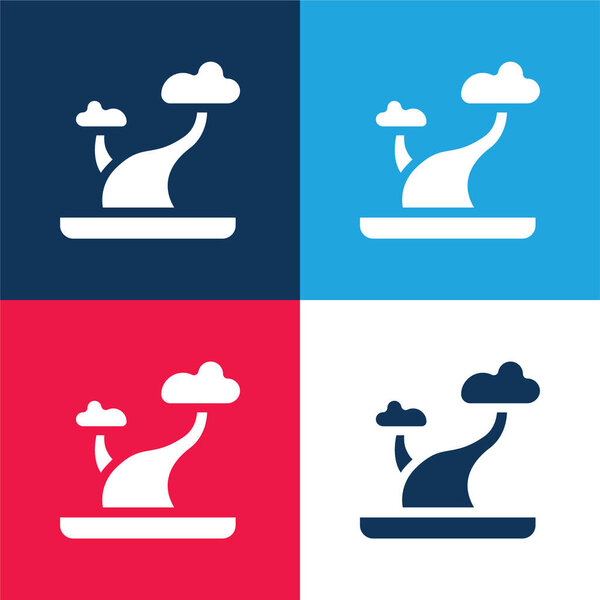 Bonsai blue and red four color minimal icon set