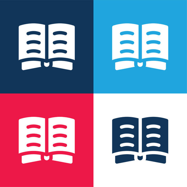 Книга синий и красный четыре цвета минимальный набор значков