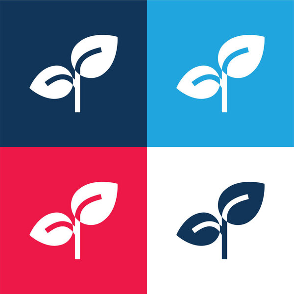 Branch blue and red four color minimal icon set