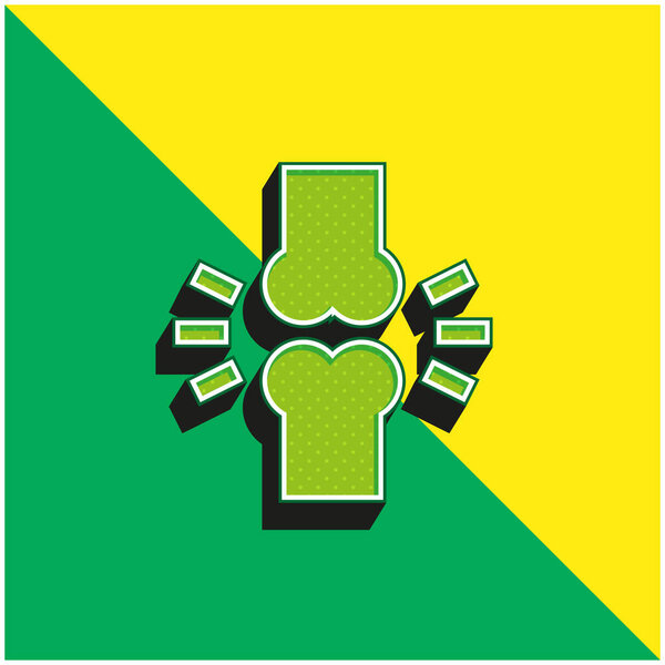 Bones Green and yellow modern 3d vector icon logo