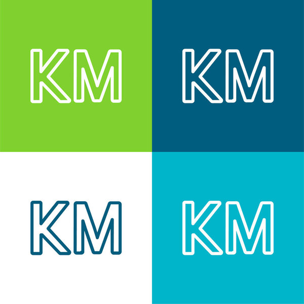 Bosnia Herzegovina Конвертируемая марка Валюта Плоский четырехцветный минимальный набор значков