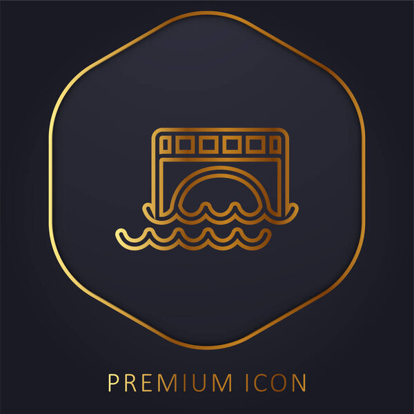 Логотип или иконка золотой линии Bridge Over Water