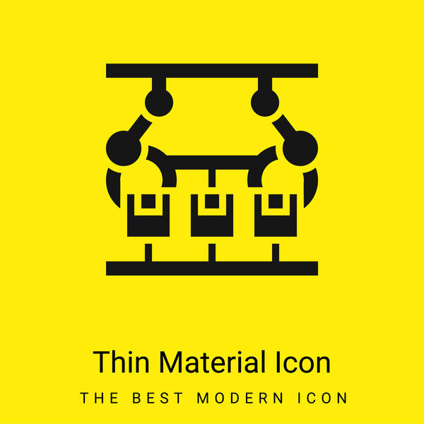 Assembling minimal bright yellow material icon
