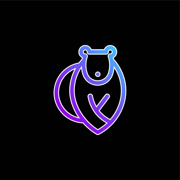 Bear blue gradient vector icon