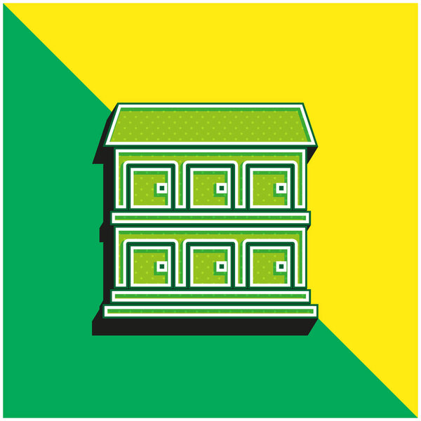 Зеленый и желтый современный 3d векторный логотип