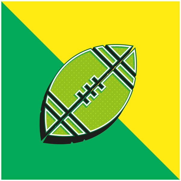 American Football Green and yellow modern 3d vector icon logo