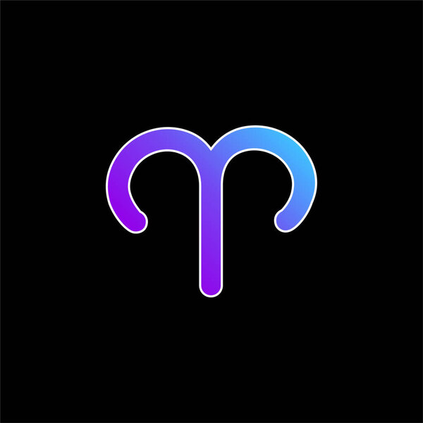 Aries Sign blue gradient vector icon