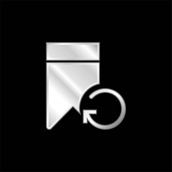 Bookmark silver plated metallic icon