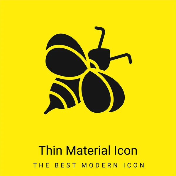 Abeja Mínimo Icono Material Amarillo Brillante — Vector de stock