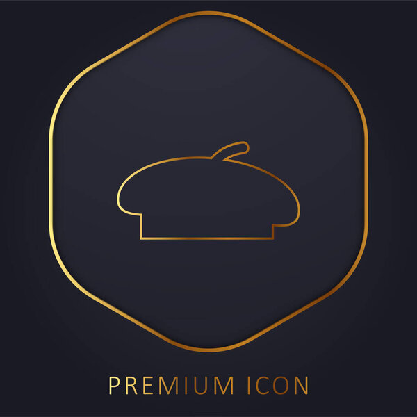 Логотип или иконка золотой линии Beret Black Shape